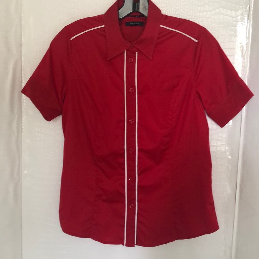 NAUTICA SLIM FIT RED SHIRT.
